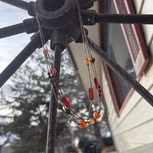 Tigers eye and Jasper layered stone necklace